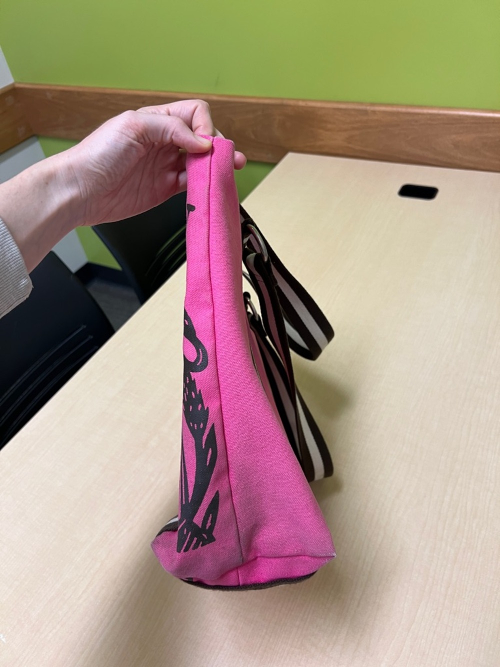 Rebecca Ray American couture blue ribbon pink brown maryann horse tote bag purse - Picture 6 of 14